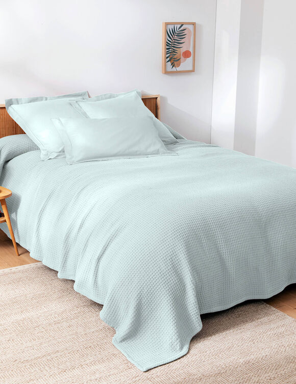 Temperatuurregelende deken in bijenraattricot (watergroen) Temperatuurregelende deken in bijenraattricot (watergroen)